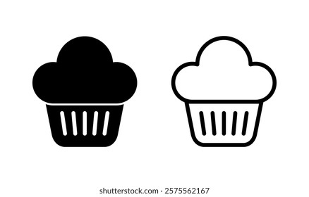 Cup cake icon logo design. Cup cake sign and symbol