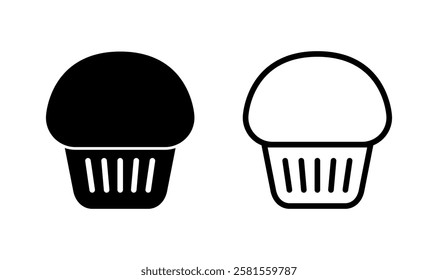 Cup cake icon logo design. Cup cake sign and symbol