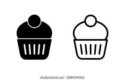 Cup cake icon logo design. Cup cake sign and symbol