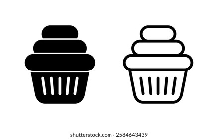 Cup cake icon logo design. Cup cake sign and symbol