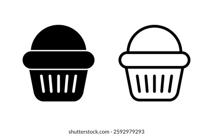 Cup cake icon logo design. Cup cake sign and symbol