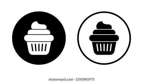 Cup cake icon logo design. Cup cake sign and symbol