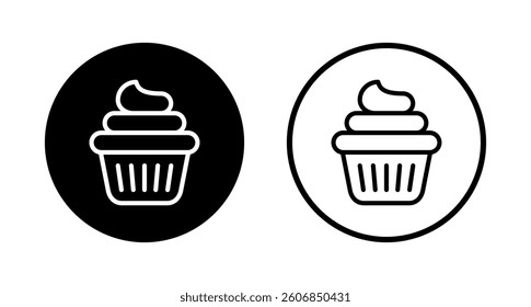 Cup cake icon logo design. Cup cake sign and symbol