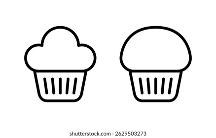 Diseño de logotipo de icono de pastel de taza. Señal y símbolo de la torta de la taza