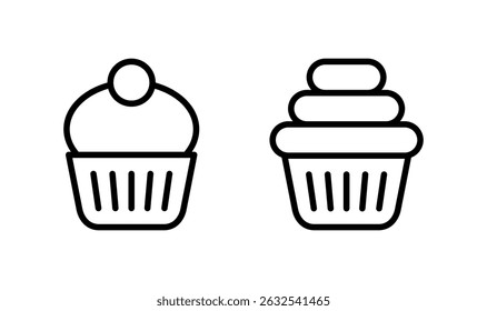 Cup cake icon logo design. Cup cake sign and symbol