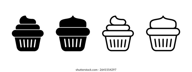 Cup cake icon logo design. Cup cake sign and symbol