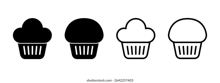 Cup cake icon logo design. Cup cake sign and symbol