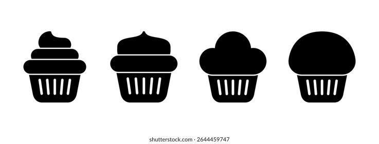 Cup cake icon logo design. Cup cake sign and symbol