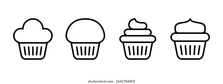 Cup cake icon logo design. Cup cake sign and symbol