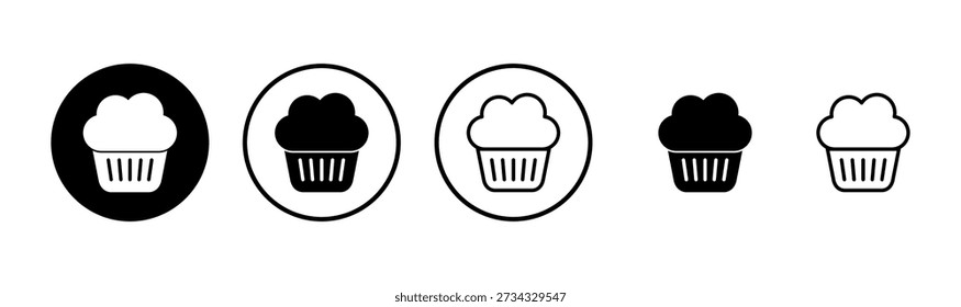 Cup cake icon logo design. Cup cake sign and symbol