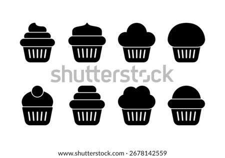 Cup cake icon logo design. Cup cake sign and symbol