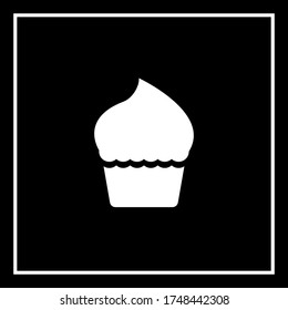 cup cake icon on white background. Vector food ingredient
