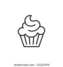 cup cake icon on the white background