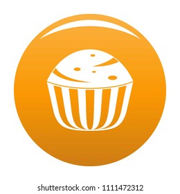 Cup cake icon. Simple illustration of cup cake vector icon for any design orange