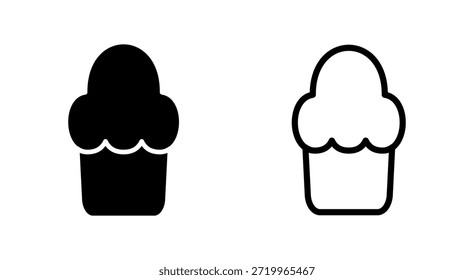 Icono de la torta de la taza para los App y los Sitios web. Señal y símbolo de la torta de la taza