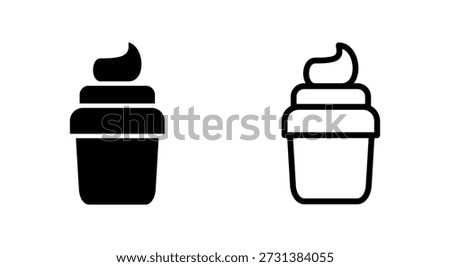 Cup cake icon symbol for apps and websites. Cup cake sign and symbol