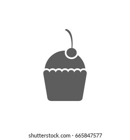 Cup cake icon in trendy flat style isolated on white background. Symbol for your web site design, logo, app, UI. Vector illustration, EPS