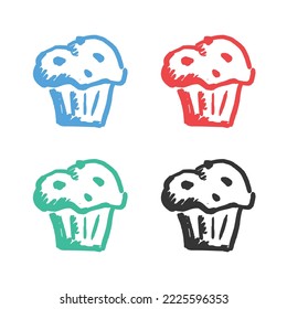 Cup cake icon, Valentines Day cupcake, Muffin Cupcake Icon logo vector icons in multiple colors