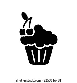 cup cake icon vector design template in white background