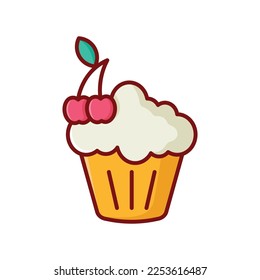 cup cake icon vector design template in white background