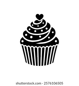 Cup cake icon vector flat illustration design.