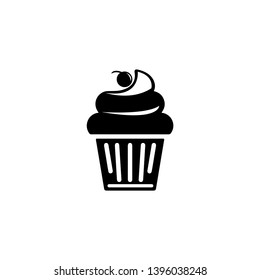 Cup cake icon - vector illustration