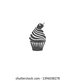 Cup cake icon - vector illustration
