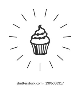 Cup cake icon - vector illustration
