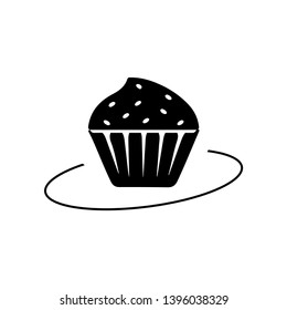 Cup cake icon - vector illustration