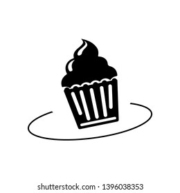 Cup cake icon - vector illustration