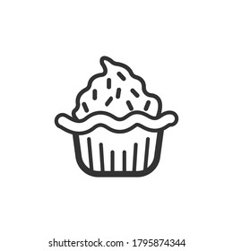 cup cake icon vector  on the white background