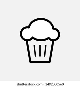 Cup Cake Icon - Vector, Sign and Symbol for Design, Presentation, Website or Apps Elements. 