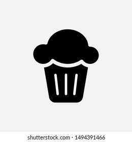 Cup Cake Icon - Vector, Sign and Symbol for Design, Presentation, Website or Apps Elements. 