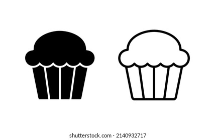 Cup cake icon vector. Cup cake sign and symbol