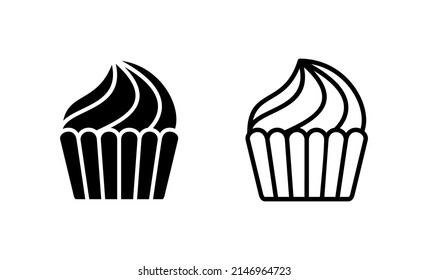 Cup cake icon vector. Cup cake sign and symbol