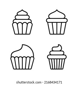 Cup cake icon vector. Cup cake sign and symbol