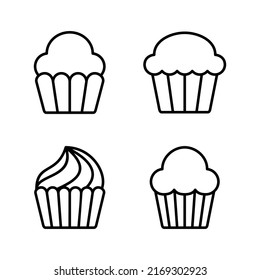 Cup cake icon vector. Cup cake sign and symbol