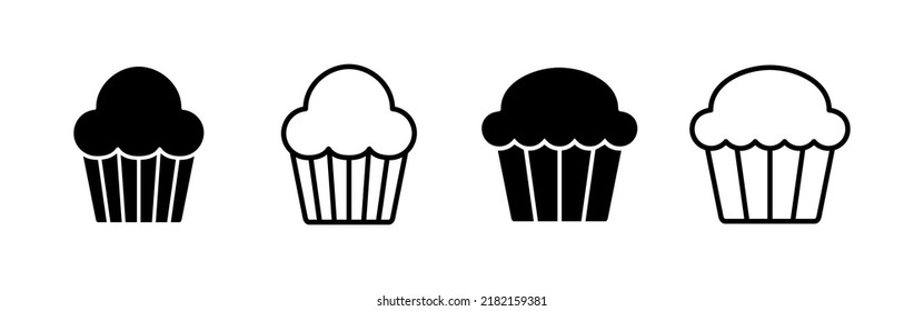 Cup cake icon vector. Cup cake sign and symbol