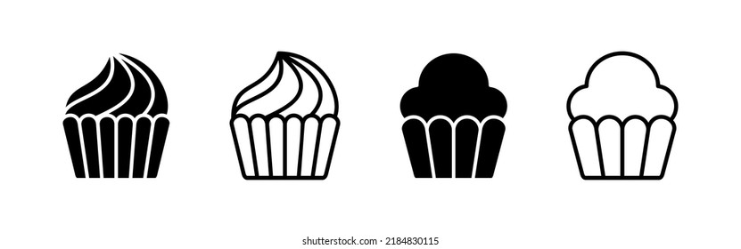 Cup cake icon vector. Cup cake sign and symbol