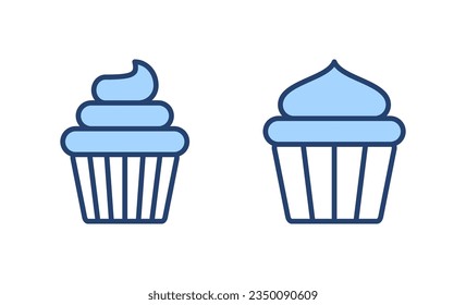 Cup cake icon vector. Cup cake sign and symbol