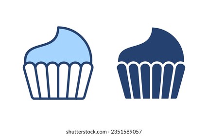 Cup cake icon vector. Cup cake sign and symbol