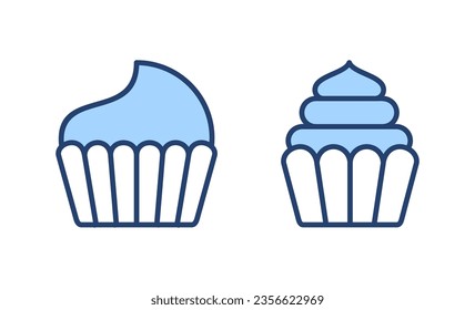 Cup cake icon vector. Cup cake sign and symbol