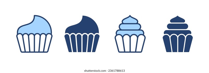 Cup cake icon vector. Cup cake sign and symbol