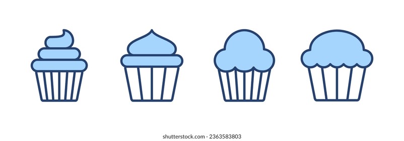 Cup cake icon vector. Cup cake sign and symbol