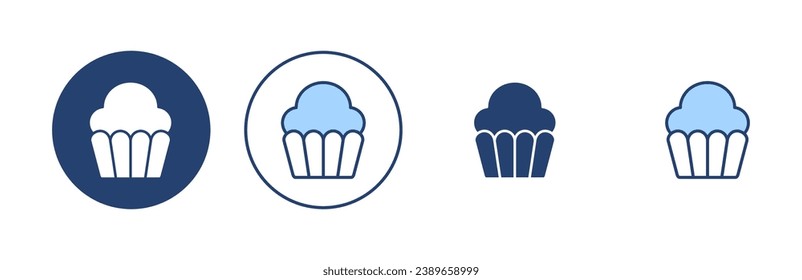 Cup cake icon vector. Cup cake sign and symbol