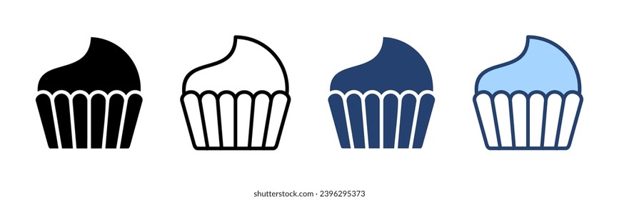 Cup cake icon vector. Cup cake sign and symbol