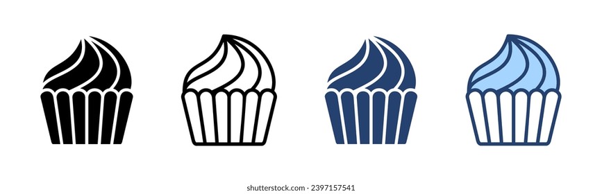 Cup cake icon vector. Cup cake sign and symbol