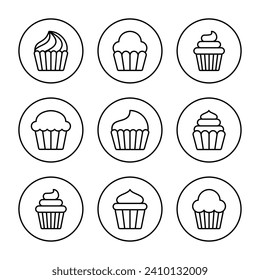Cup cake icon vector. Cup cake sign and symbol