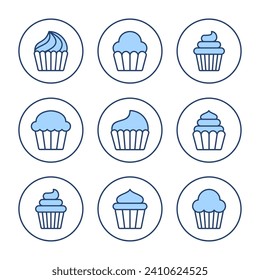 Cup cake icon vector. Cup cake sign and symbol