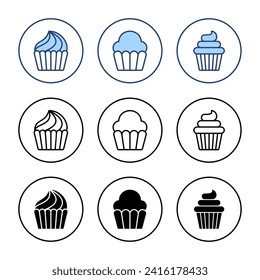 Cup cake icon vector. Cup cake sign and symbol